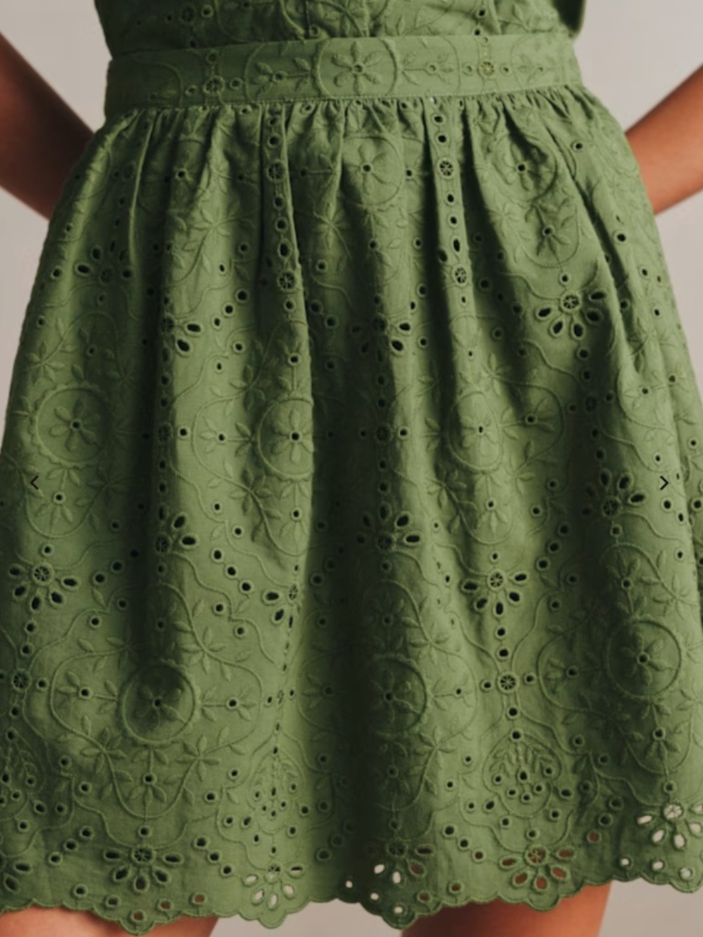NWT Sezane A-line Nao Skirt - Summer Green in Embroidery size 4